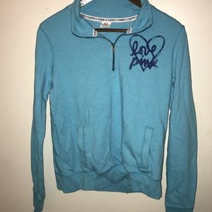 Light blue PINK half zip up